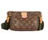 Multi Pochette Accessoires, &pound;1,100, Handbags, Brown/Green, Coated Canvas, Front view